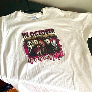 Gildan Pink and White Short Sleeve Tees